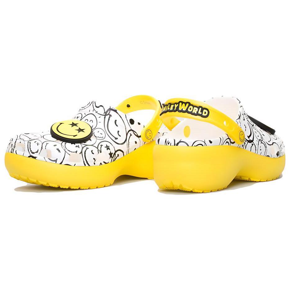 Crocs X Smiley World Charm Classic Platform Clogs 'Yellow White' Women's 207980-94S