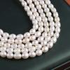 1String, White Natural Freshwater Pearl, Handmade Rice Pearl Beads, 8-9mm, for DIY Necklaces Bracelets Supplies, Women Crafts 36cm