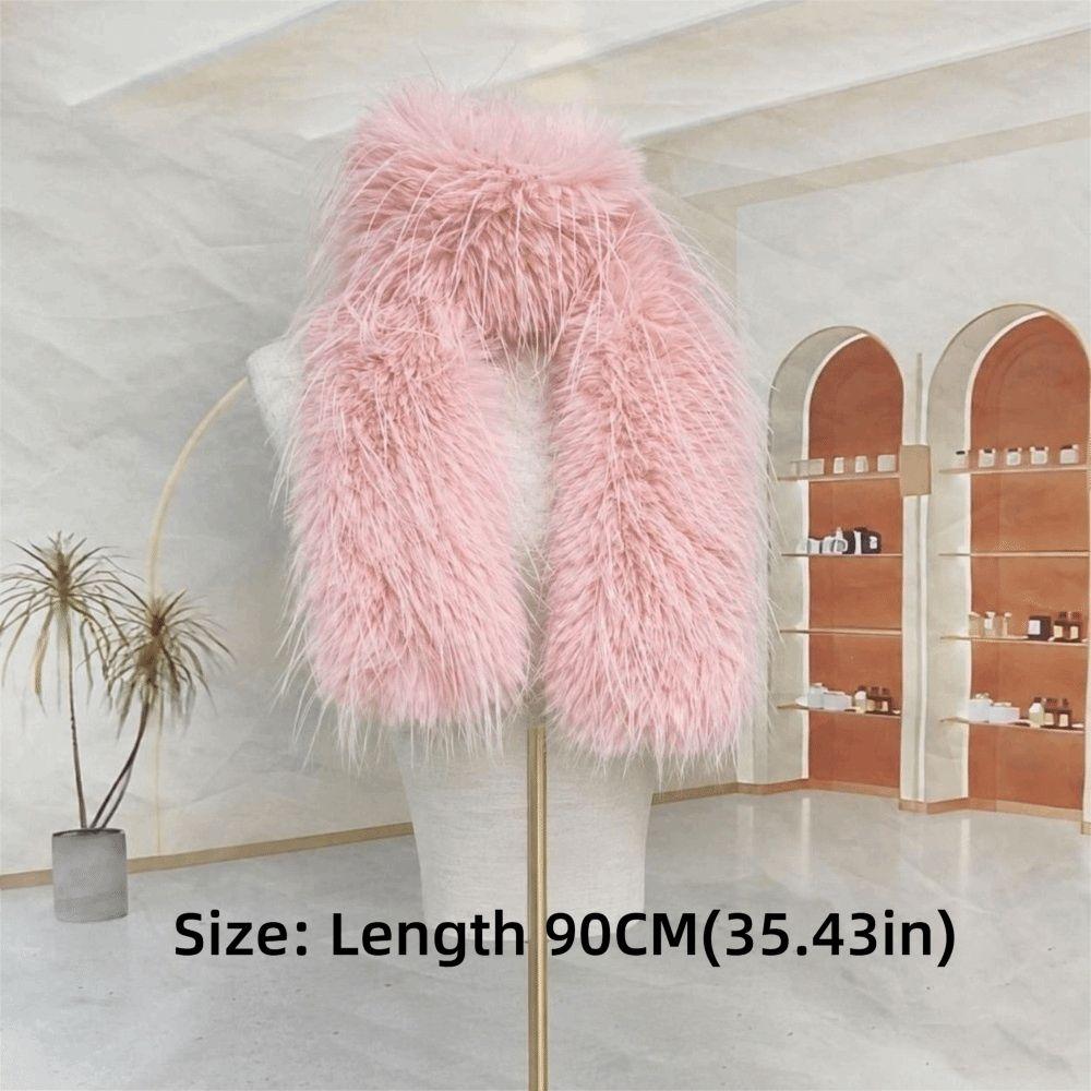 Thicken Warm Faux Fox Fur Scarf Fluffy Thick Tassels Thickened Scarf Long Scarf Autumn Winter
