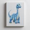 Plakat Niebieski Dinozaur W Krainie Fantazji Plakat Niebieski Dinozaur W Krainie Fantazji, 30X40 Cm, Bez Ramy, Płótno Premium Na Blejtramie