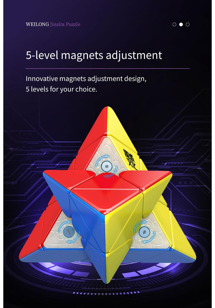 Moyu New Weilong Wrm Pyramid Puzzle Stickerless Speed Magnetic Cube Maglev Cubes Toy Educational Magnetic Toys Twist Cubes