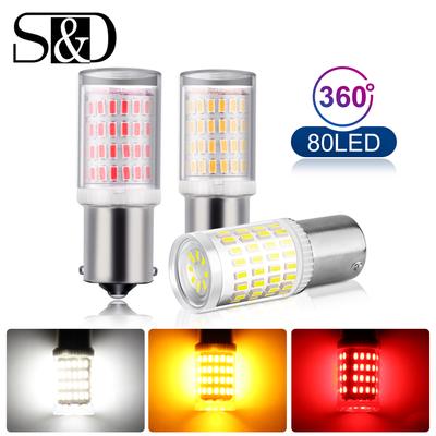 1Pc 1156 BA15S P21W Led-lampen 1157 BAY15D P21/5W Led Lamp R5W R10W S25 Auto richtingaanwijzers Reverse DRL Auto Wit Rood Geel