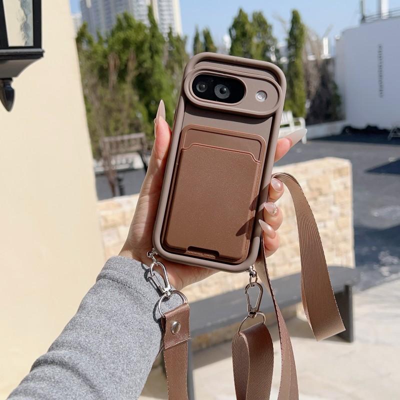 

Wallet Strap Case For Google Pixel 10 9 8 7 Pro XL 9A 8A 7A Pixel9 Google9 Card Slots Crossbody Neck Cord Lanyard Soft TPU Cover Pixel 10 Pro XL