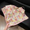 Fashion Black and White Printing Temperament Square Scarf Imitation Silk Korean Version Decorative Scarf Scarf Professional Decorative Shawl Silk Scar