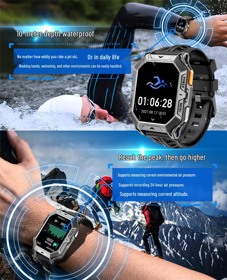 X1PRO Smartwatch: Bluetooth Call, Voice Assistant, Barometer, Pedometer, Compass, GPS, Sports Watch