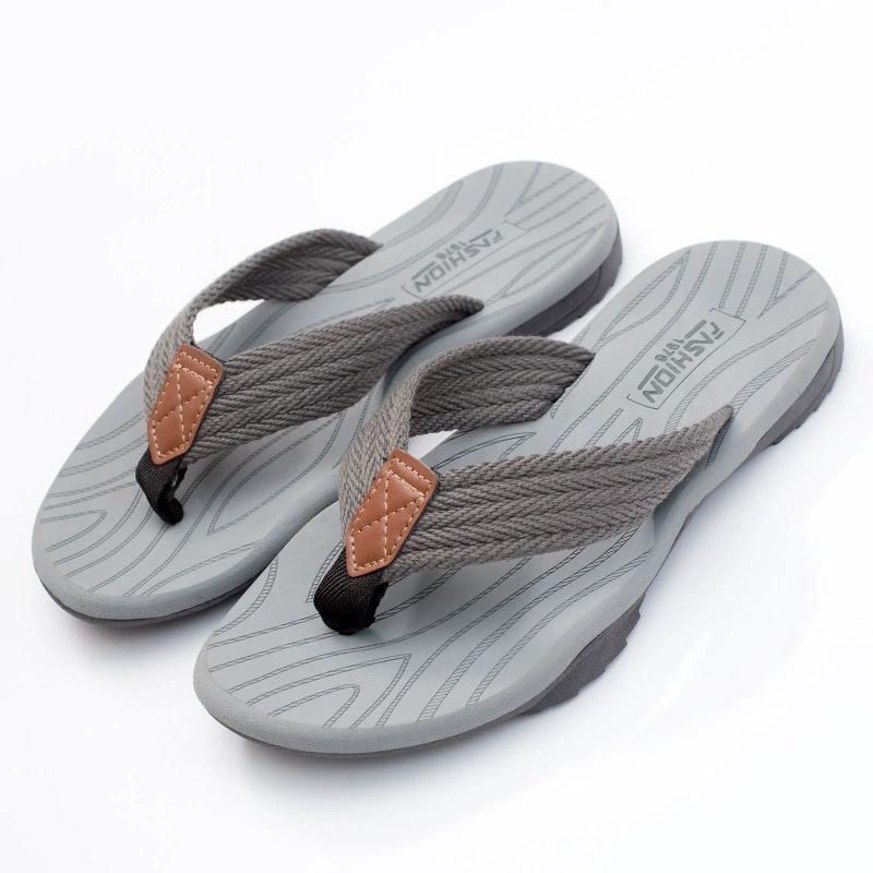 Summer Casual Trend Men's Rubber Thick-soled Herringbone Beach Slippers