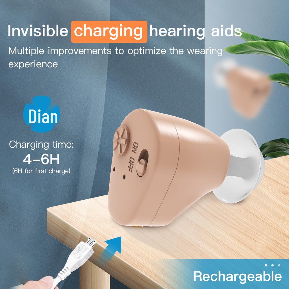 Rechargeable Lightweight In-Ear Hearing Aid Sound Amplifier