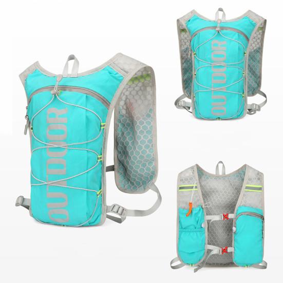 Hydration Backpack Multi-Pocket Water Backpack with Hydration Bladder Reflective Strip Hydration Pack for Hiking Running Cycling
