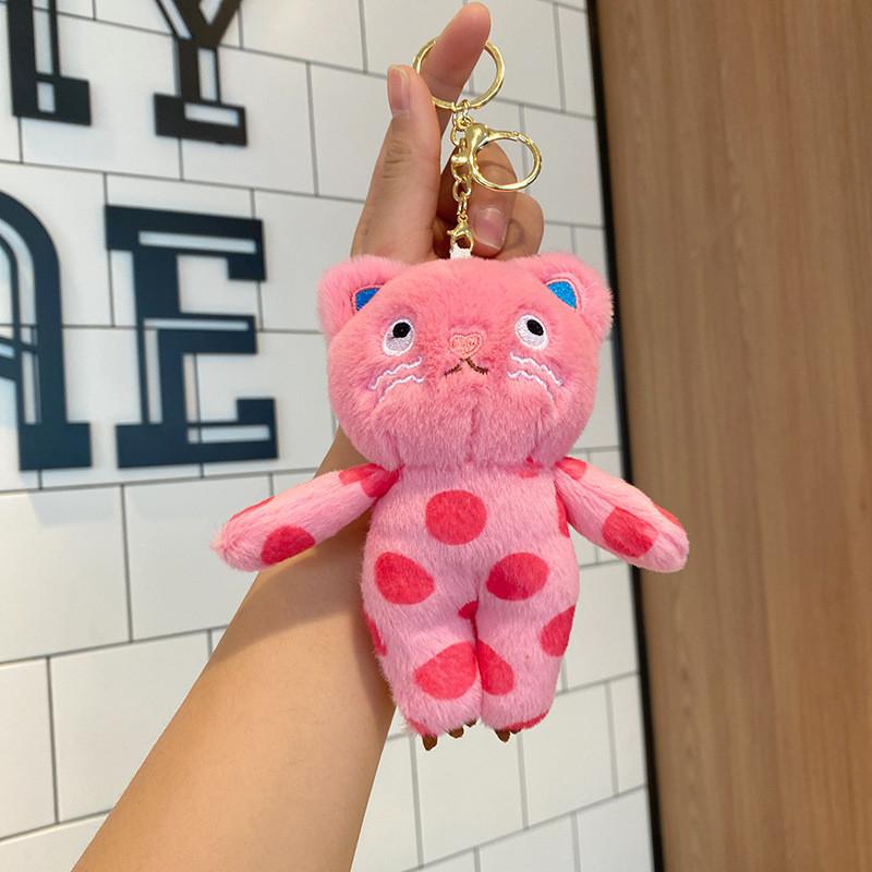 

Plush Cat Keychain Plush Toy Stuffed Animal Bag Pendant Gift Pp Cotton Filled рожевий