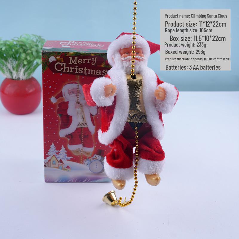 Electric Music Santa Claus Ladder Doll - Christmas Decoration Toy Gift for Children