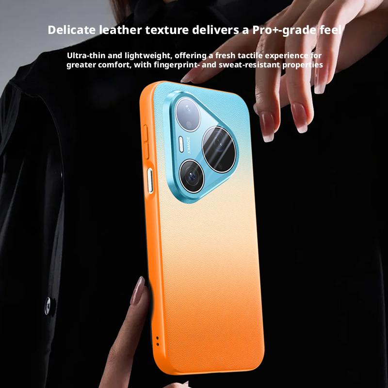 Light Luxury Vegetable-Tanned Leather Soft Case For Huawei Pura 90 Pro Max and Pura 90 Pro Magnetic Full Lens Protection Cover