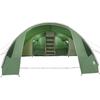 6 Person Tunnel Tent in Green and White 700 x 590 x 215 cm