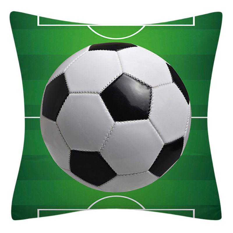 Rugby Football Basketball Printed Pattern Square Polyester Cushion Cover for Home Living Room Sofa Decoration Pillowcase 45x45cm