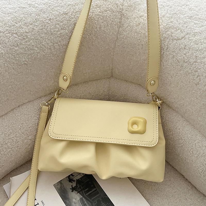 Advanced Underarm Bag for Women  Summer New Korean PU Single Shoulder Crossbody Bag Fashion Versatile Pleated Bag