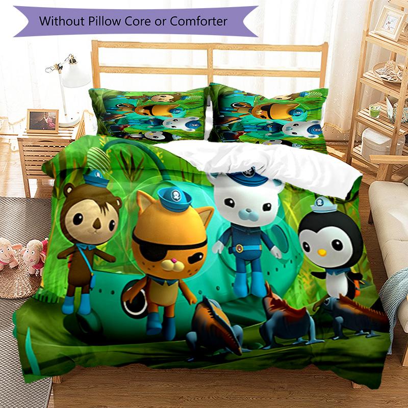 3pcs The Octonauts1 pattern bedding set duvet cover set includes duvet cover &pillowcases, perfect all season bedroom decoration & gift