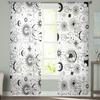 Galaxy Moon Sun Simple Planet Sky Sheer Curtains Living Room Window Tulle Curtains Bedroom Veiling Curtains Decor Luxury Drapes