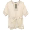 Unused Nano Universe Five-quarter Sleeve Key Neck Blouse 38 With Belt Women Used