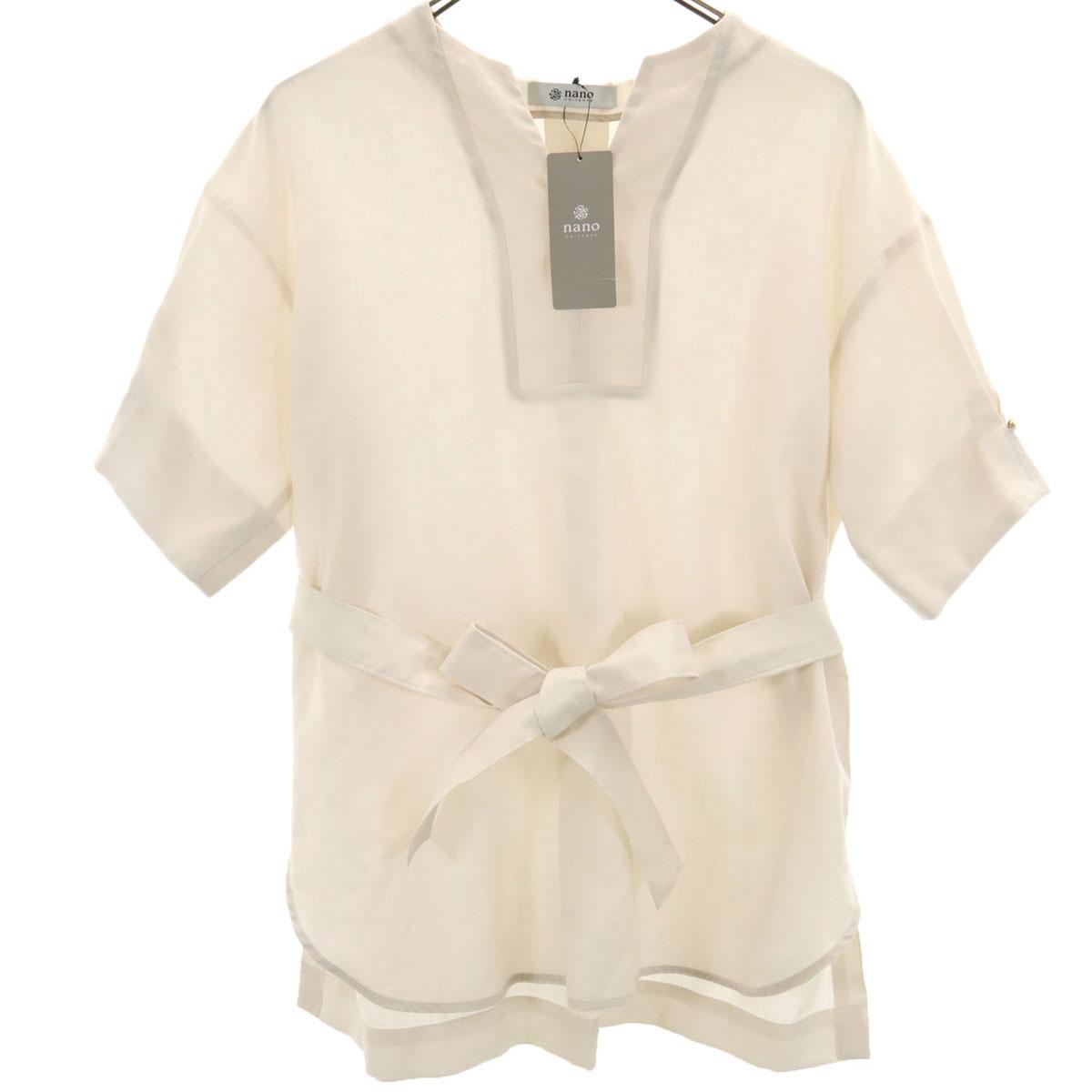 

неиспользованная блузка nano universe с рукавом три четверти и вырезом-капелькой 38 с поясом Женская Б/у