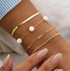 European and American Multi-Layer Beaded Fashion Bracelet Set with Imitation Pearls
