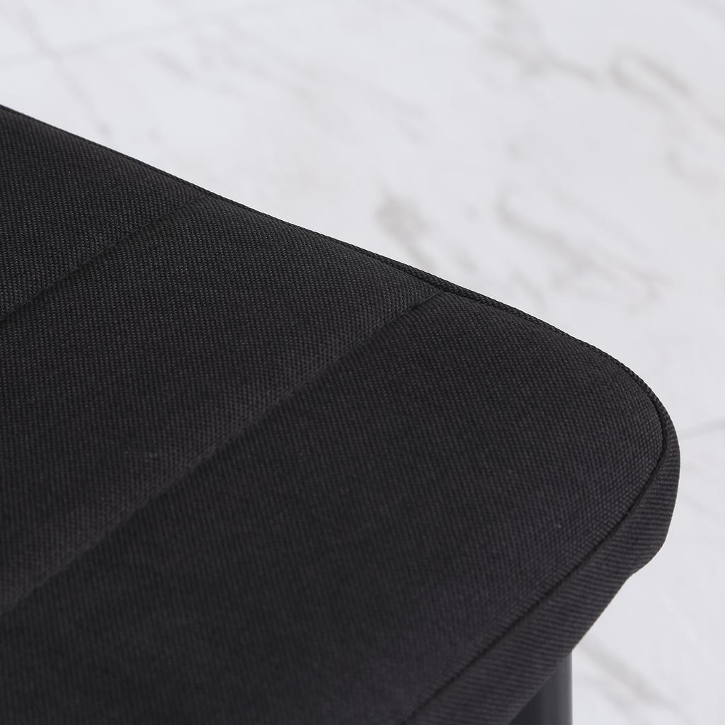 Set of 4 dining chairs kitchen chairs with high back metal legs and linen fabric 41x50x97cm black
