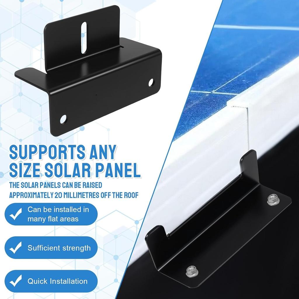 8 Pcs Solar Panel Mounting Bracket Holder Aluminum Alloy Solar Panel Z Brackets with Wrench Screws for Motorhome Boat Roof Wall and Off-Gird Roof