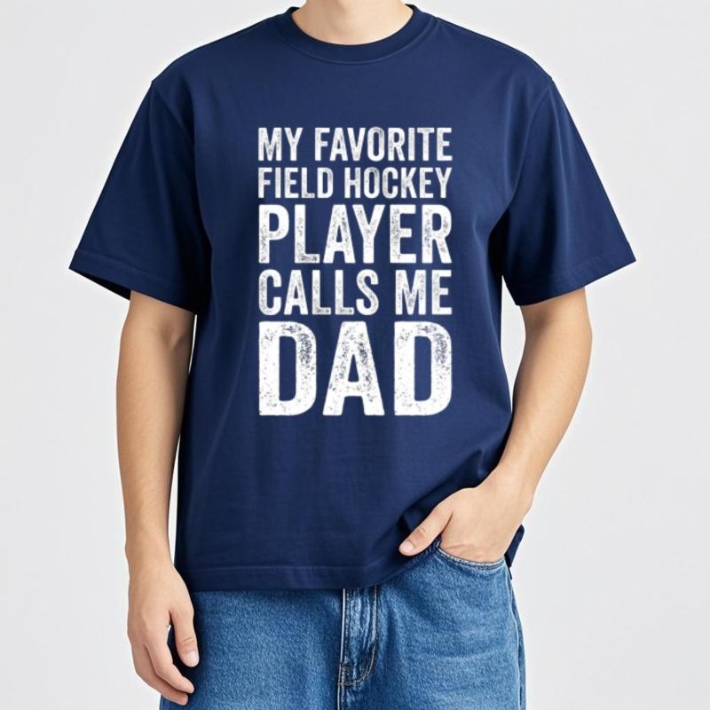 Workout Boys Crew Neck Tshirt Brand My Favorite Field Hockey Player Calls Me Dad Basic For Unisex Teeshirt Quick Dry Shirt