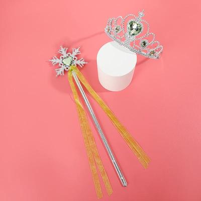 Elsa Princess Snowflake Wand & Crown Toy Set - Ice & Snow Series Hair Accessories Props