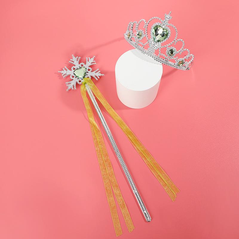 Elsa Princess Snowflake Wand & Crown Toy Set - Ice & Snow Series Hair Accessories Props