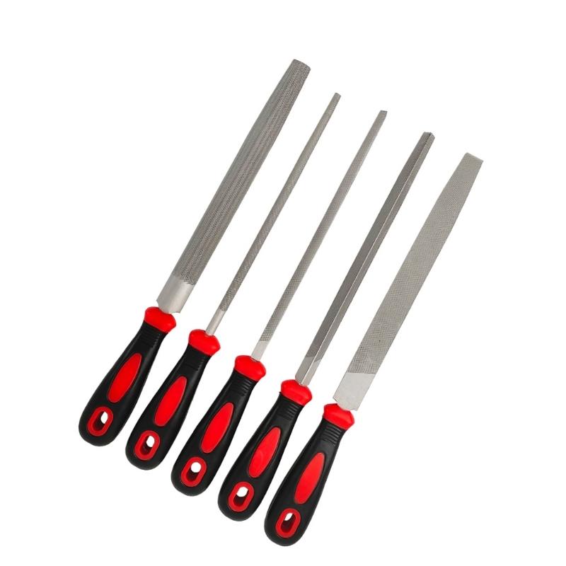 5Pcs High Hardness Steel Fine File Sharpening 6/8/10/12Inch Flat Files Grinding Straightening Polishing File Replacement