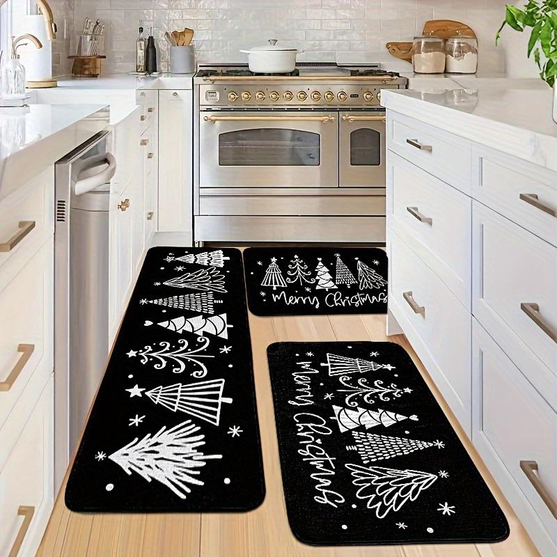 1Pcs Anti Fatigue Kitchen Rugs,Christmas tree Print Waterproof Non-Slip Thick Cushioned Kitchen Mat Heavy Duty Comfort Standing Mat for Kitchen