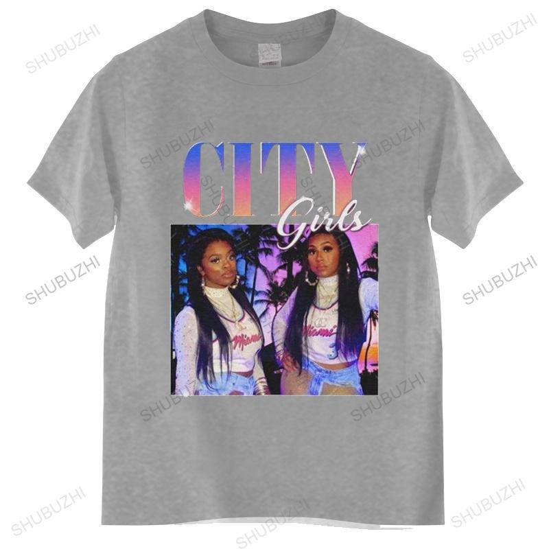 Tshirt Men Cotton Tops City Girls Rap Hip Hop 90s Retro Vintage T Shirt Brand Cotton Tshirt Drop Shipping