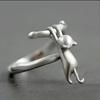 Cat Branch Adjustable Ring for Women, Copper Alloy, Animal Shape, Engagement