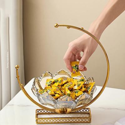 Light Luxury Wind Crystal Glass Moon Fruit Plate Living Room Home Candy Plate Jewelry Storage Tray Photography Props