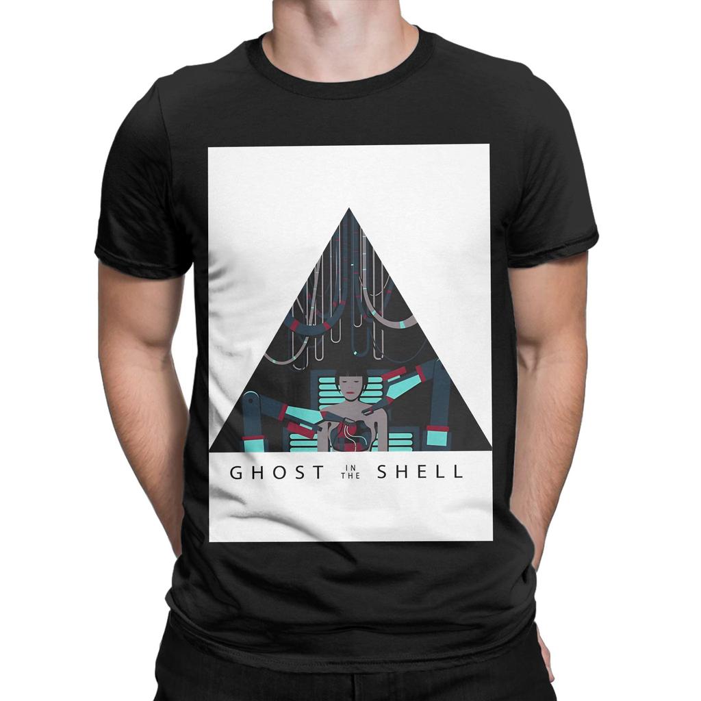 Ghost In the sShell Black Novelty 100% Cotton T-Shirt Ghost In The sShell Tees Tops For Men