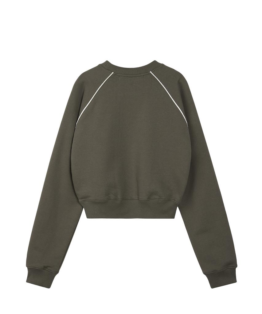 REST&RECREATION Cropped Raglan Sweatshirt - Dark Gray