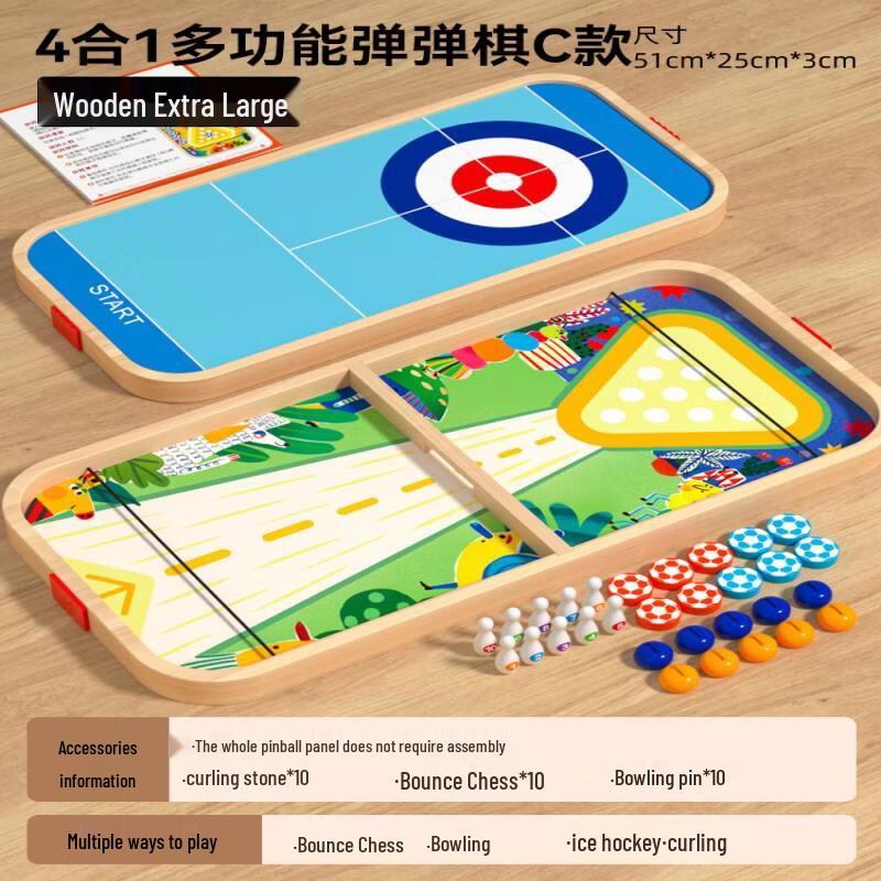 Mussels Wooden 5-in-1 Desktop Catapult Board Game Set