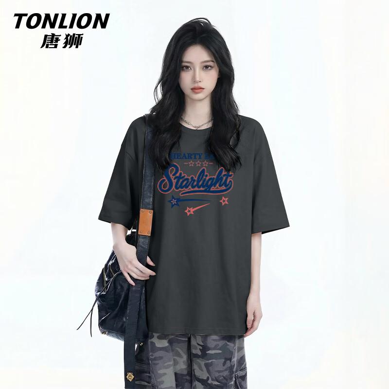 TonLion Women s Pure Cotton Short Sleeve T-Shirt L
