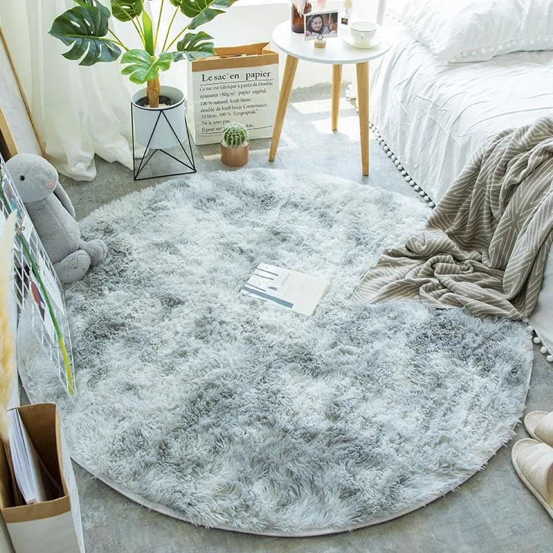 Super Soft Plush Round Rug Mat Fluffy White Carpets for Living Room Home Decor Bedroom Kid Room Decoration Salon Thick Pile Rug