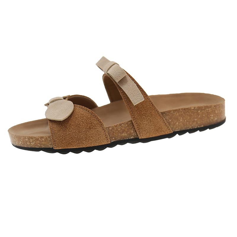 

Fashion Summer Pointed Toe Shallow Mouth High Heels Women Baotou Bow Beaded Versatile One Buckle Non-slip Stiletto Sandals 40 коричневый