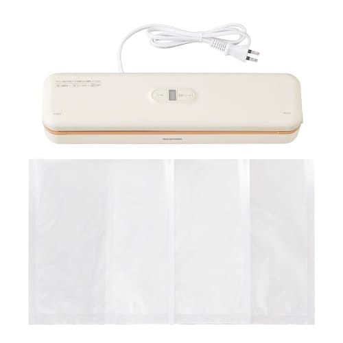 IRIS OHYAMA Food Sealer, Vacuum Packing Machine, Easy, 50kPa, Vacuum Preservation, Refrigerated, Freezing, Compact, Anti-Oxidation, Slices, Comes with