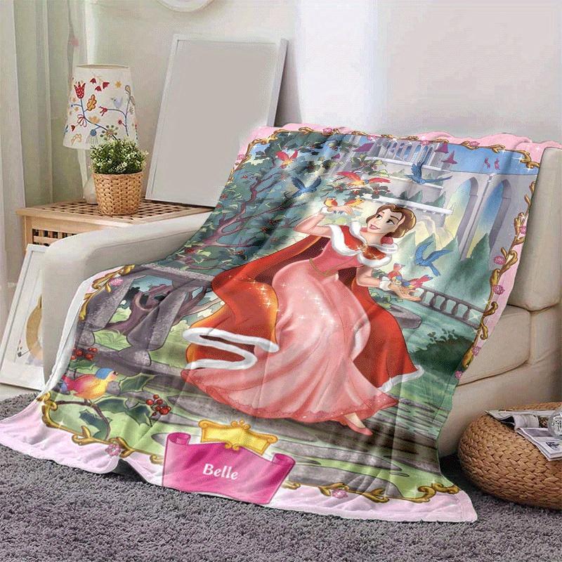 1pc Princess Printing Blanket - Soft, All-Season Throw for Office Blanket,Personalized Gift with Adorable Cartoon Design