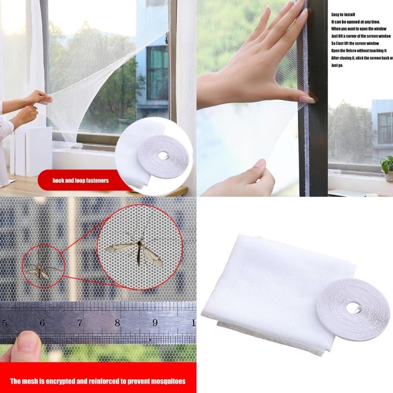 Instants Installion Mesh Window Screens Stick Designs Tear Resistant Materials for Home Bedroom Kitchen Pet Friendly