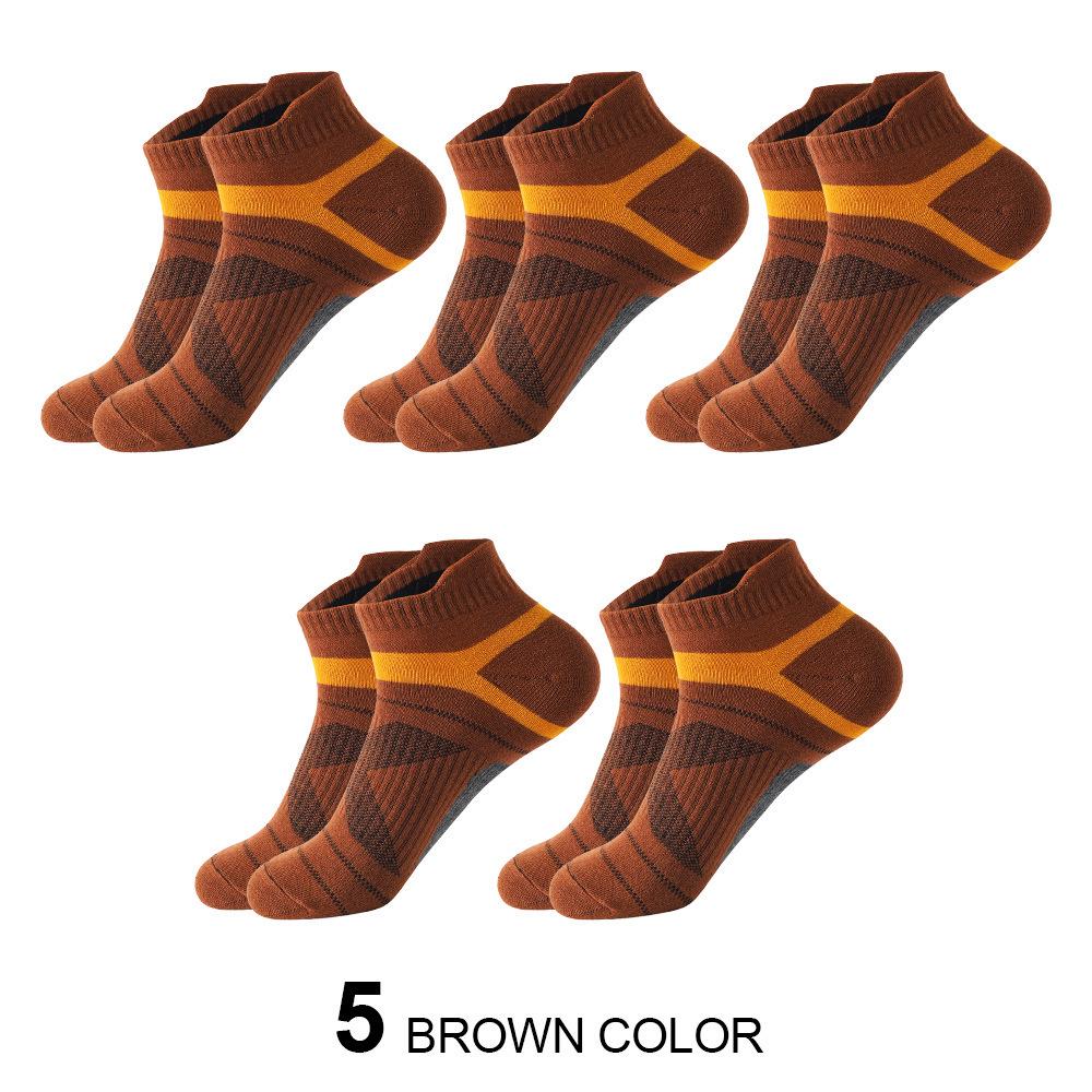 Zhuji Men's Summer Thin Color Block Cotton Ankle Socks - Non-slip, Fashionable, Versatile, and Trendy for Running and Sports.