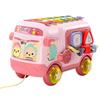 Bus Toys Multi-functional Rattle Puzzles Knocking Piano Drag Bus Early Educational Toys Gifts For Boys Girls