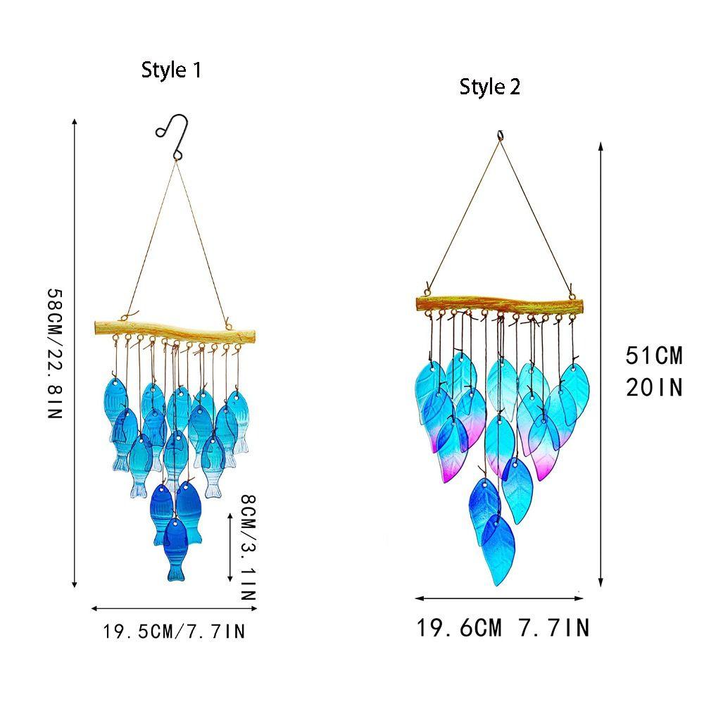 Home Decor Hanging Fish Shaped Wind Chime Novelty Colorful Sun Catcher Handmade Creative Light Collection Pendant Door