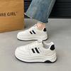Fashion CRLAYDK Classic Women's Sneakers Comfortable Casual Skateboarding Walking Low Top Shoes Platform PU Leather White Sports Tennis