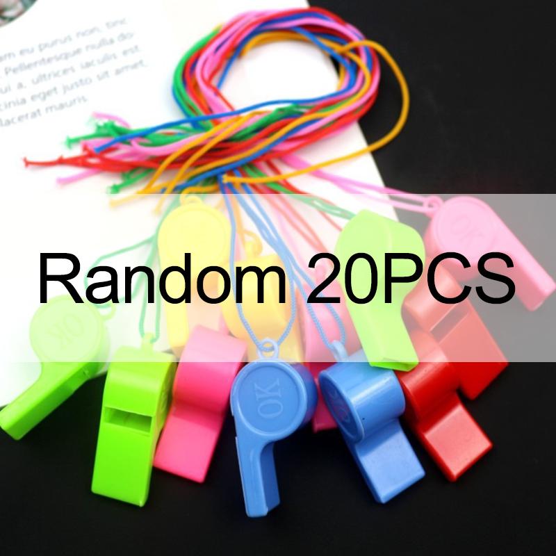 5/10/20PCS Pack Colorful Whistle with Rope Multifunction Plastic Cheerleading Whistles Sport Game Cheering Prop Party Supply ZYF