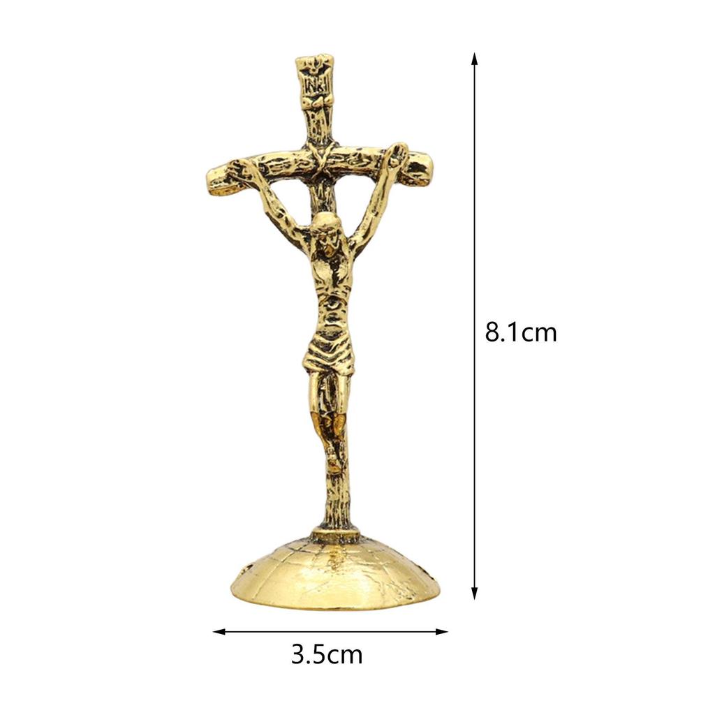 Tabletop Crucifix Standing Cross 3inch Tall Christian Table Decoration for Home Decor, Devout Gifts Fine Workmanship