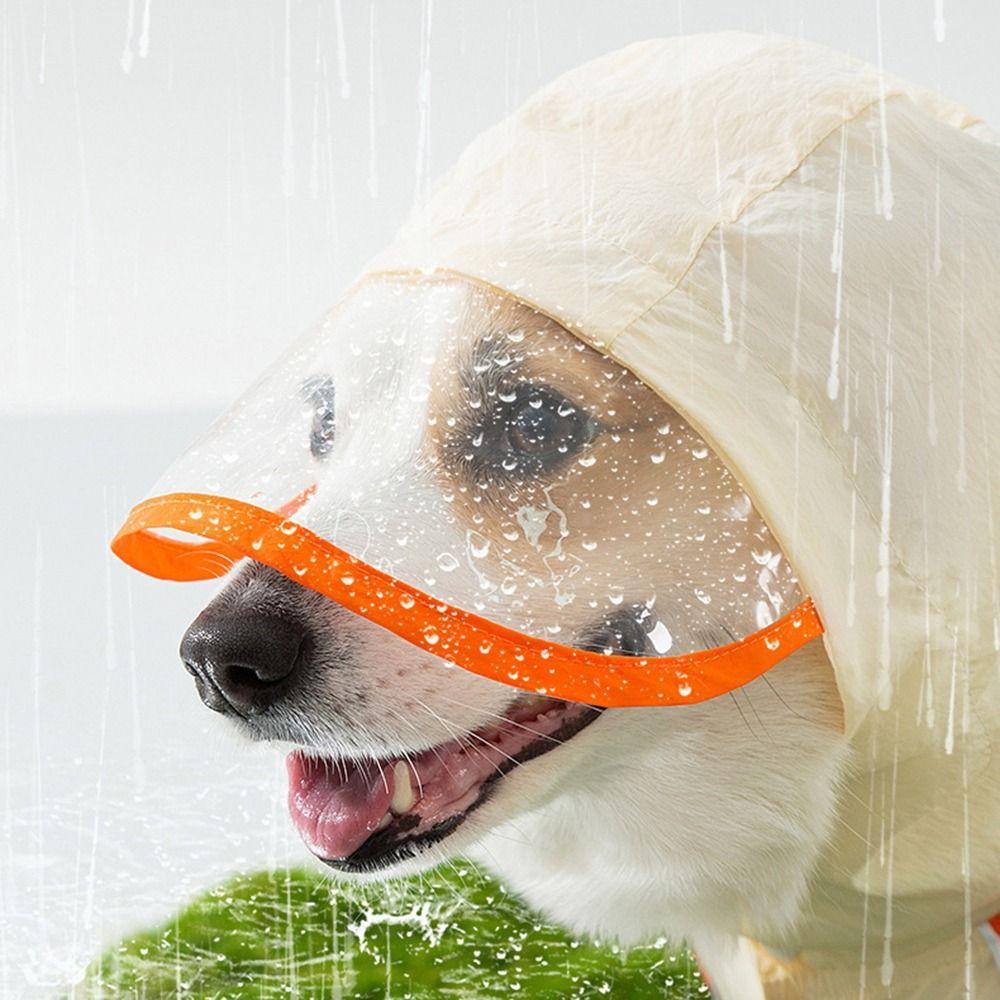 Full-Body Coverage Corgi Raincoat Waterproof Pet Rain Jacket Dog Hooded Raincoat  All Seasons