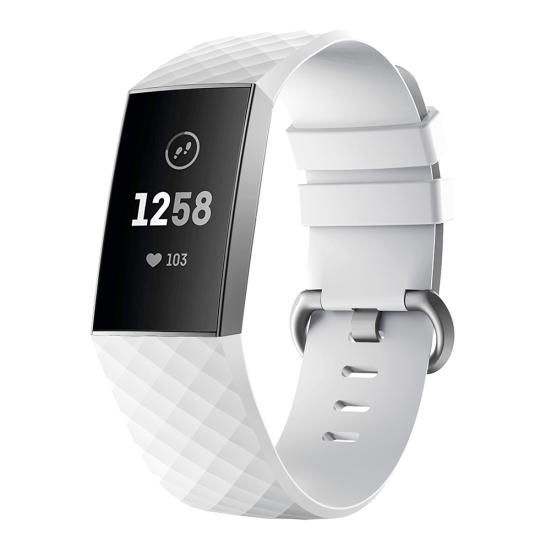 Replacement Silicone Rhombus Sport Watchband Wrist Strap for Fitbit Charge 3